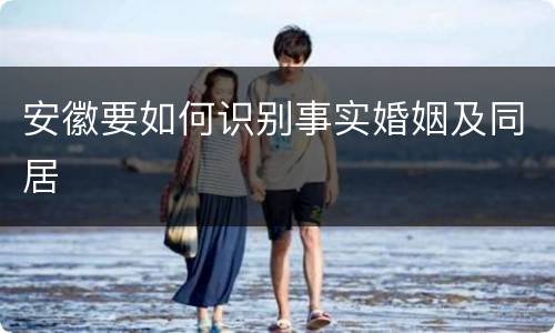 安徽要如何识别事实婚姻及同居