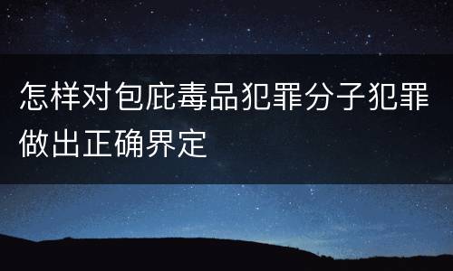 怎样对包庇毒品犯罪分子犯罪做出正确界定