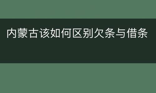 内蒙古该如何区别欠条与借条