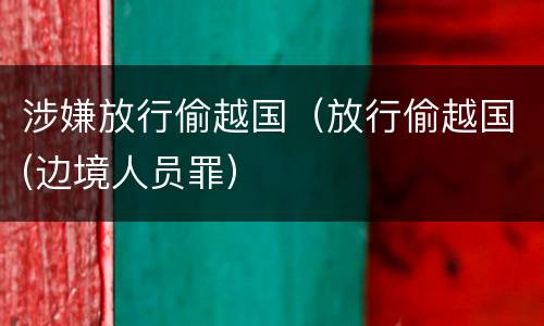 涉嫌放行偷越国（放行偷越国(边境人员罪）