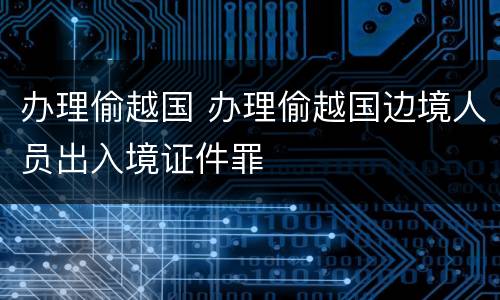 办理偷越国 办理偷越国边境人员出入境证件罪