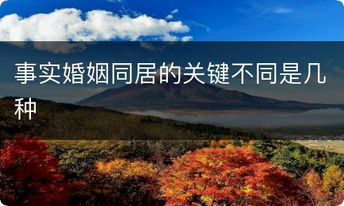 事实婚姻同居的关键不同是几种