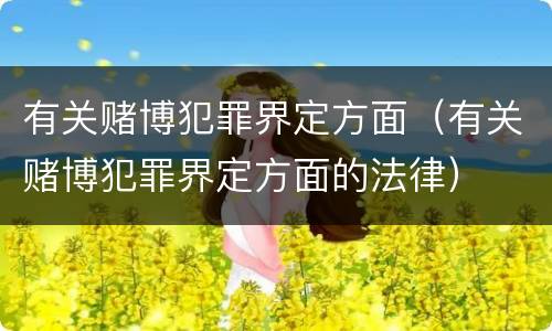 有关赌博犯罪界定方面（有关赌博犯罪界定方面的法律）