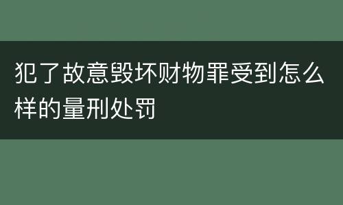 犯了故意毁坏财物罪受到怎么样的量刑处罚