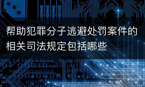 帮助犯罪分子逃避处罚案件的相关司法规定包括哪些