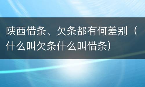 陕西借条、欠条都有何差别（什么叫欠条什么叫借条）