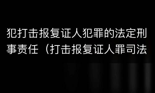 犯打击报复证人犯罪的法定刑事责任（打击报复证人罪司法解释）