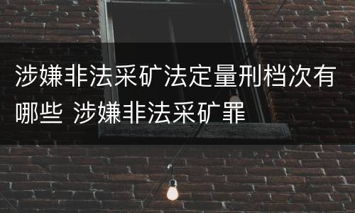 涉嫌非法采矿法定量刑档次有哪些 涉嫌非法采矿罪