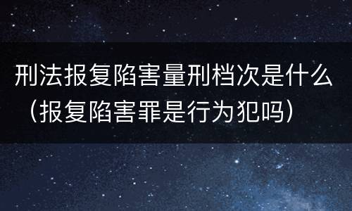 刑法报复陷害量刑档次是什么（报复陷害罪是行为犯吗）