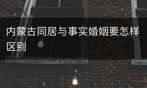 内蒙古同居与事实婚姻要怎样区别