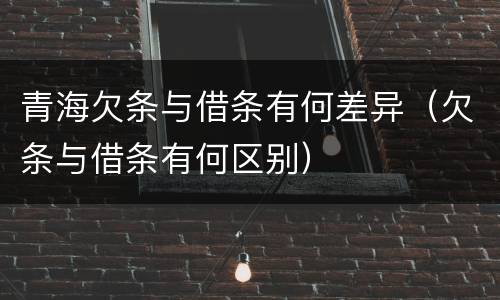 青海欠条与借条有何差异（欠条与借条有何区别）