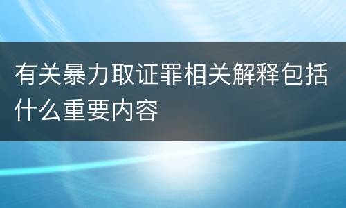 有关暴力取证罪相关解释包括什么重要内容