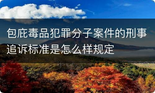 包庇毒品犯罪分子案件的刑事追诉标准是怎么样规定