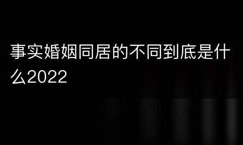 事实婚姻同居的不同到底是什么2022