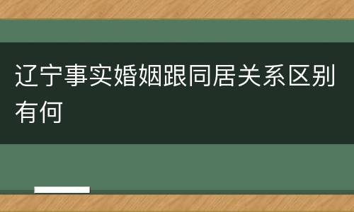 辽宁事实婚姻跟同居关系区别有何