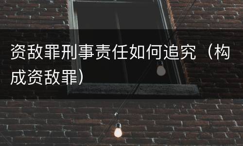 资敌罪刑事责任如何追究（构成资敌罪）