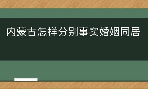内蒙古怎样分别事实婚姻同居