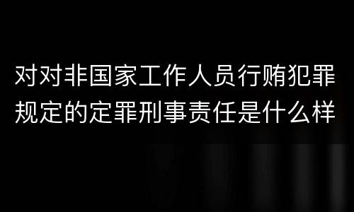 对对非国家工作人员行贿犯罪规定的定罪刑事责任是什么样的