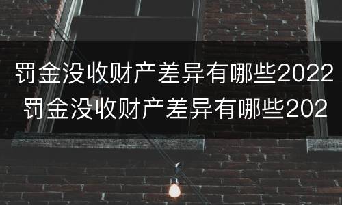 罚金没收财产差异有哪些2022 罚金没收财产差异有哪些2022规定