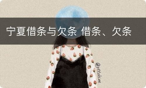 宁夏借条与欠条 借条、欠条