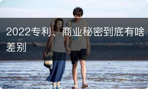 2022专利、商业秘密到底有啥差别