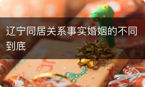 辽宁同居关系事实婚姻的不同到底