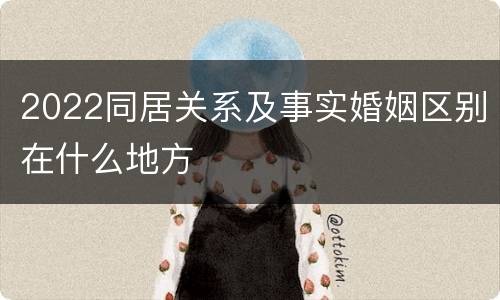 2022同居关系及事实婚姻区别在什么地方