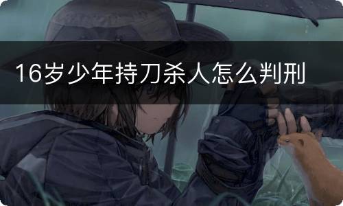 16岁少年持刀杀人怎么判刑
