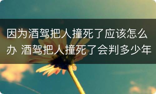 因为酒驾把人撞死了应该怎么办 酒驾把人撞死了会判多少年