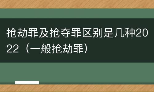 抢劫罪及抢夺罪区别是几种2022（一般抢劫罪）