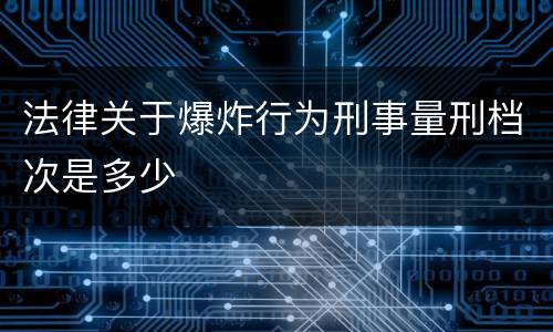 法律关于爆炸行为刑事量刑档次是多少