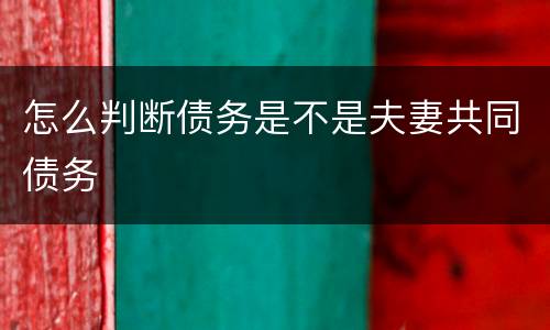 怎么判断债务是不是夫妻共同债务