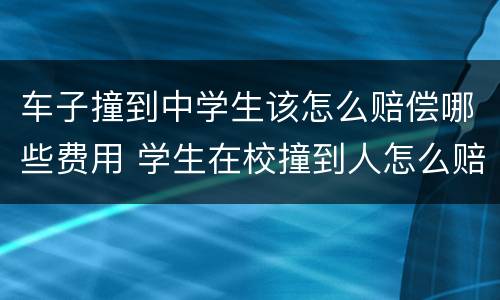 车子撞到中学生该怎么赔偿哪些费用 学生在校撞到人怎么赔钱