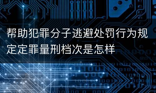 帮助犯罪分子逃避处罚行为规定定罪量刑档次是怎样