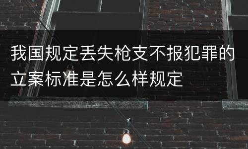 我国规定丢失枪支不报犯罪的立案标准是怎么样规定