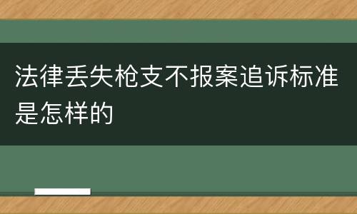 法律丢失枪支不报案追诉标准是怎样的