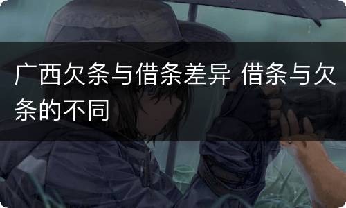 广西欠条与借条差异 借条与欠条的不同