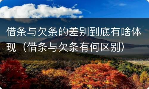借条与欠条的差别到底有啥体现（借条与欠条有何区别）