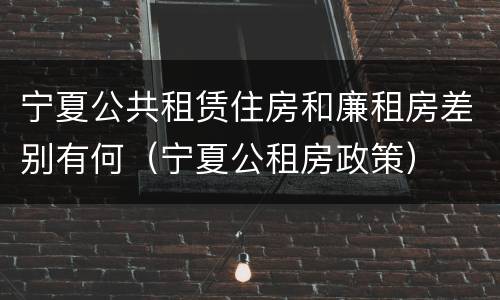 宁夏公共租赁住房和廉租房差别有何（宁夏公租房政策）