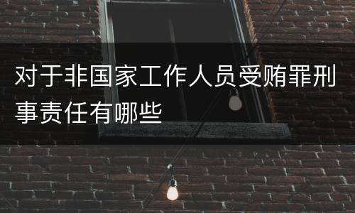 对于非国家工作人员受贿罪刑事责任有哪些