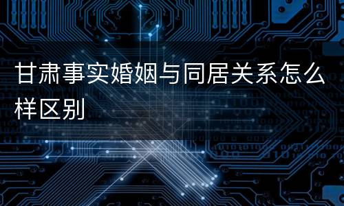 甘肃事实婚姻与同居关系怎么样区别