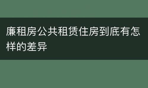 廉租房公共租赁住房到底有怎样的差异