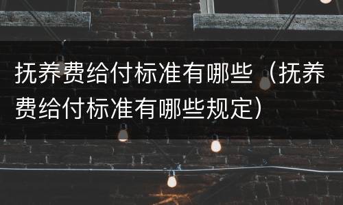 抚养费给付标准有哪些（抚养费给付标准有哪些规定）