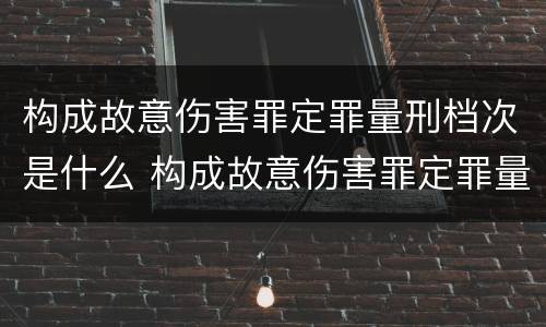 构成故意伤害罪定罪量刑档次是什么 构成故意伤害罪定罪量刑档次是什么意思