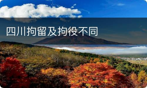 四川拘留及拘役不同