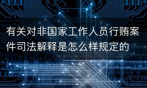 有关对非国家工作人员行贿案件司法解释是怎么样规定的