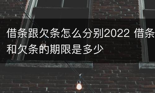 借条跟欠条怎么分别2022 借条和欠条的期限是多少