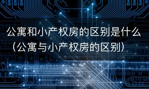 公寓和小产权房的区别是什么（公寓与小产权房的区别）