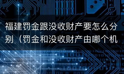 福建罚金跟没收财产要怎么分别（罚金和没收财产由哪个机关执行）