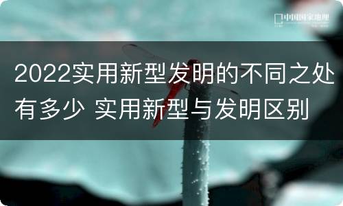 2022实用新型发明的不同之处有多少 实用新型与发明区别